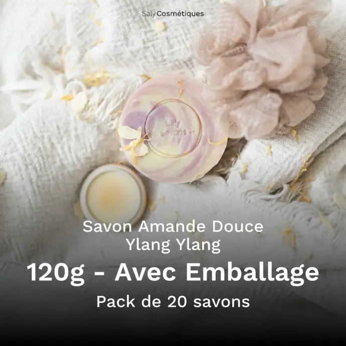Savon Amande Douce et Ylang Ylang 120g Avec Emballage - Pack de 20