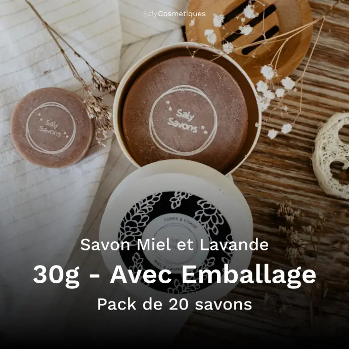Savon Miel et Lavande 30g Avec Emballage - Pack de 20