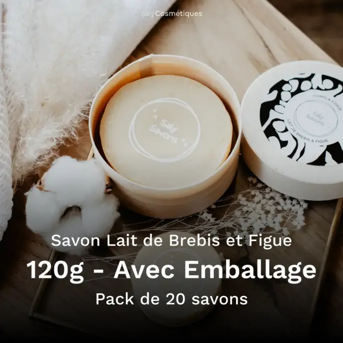 Savon Lait de Brebis et Figue 120g Avec Emballage - Pack de 20
