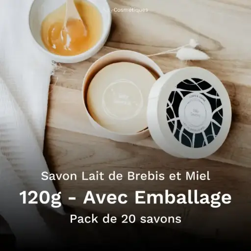 [B2B-SA014CA-X20] Savon Lait de Brebis et Miel 120g Avec Emballage - Pack de 20