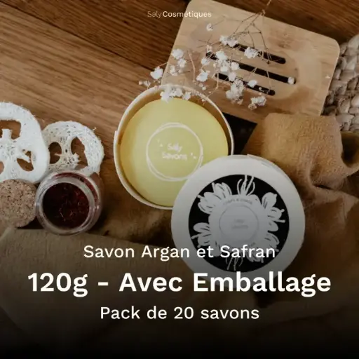 [B2B-SA017CA-X20] Savon Argan et Safran 120g Avec Emballage - Pack de 20